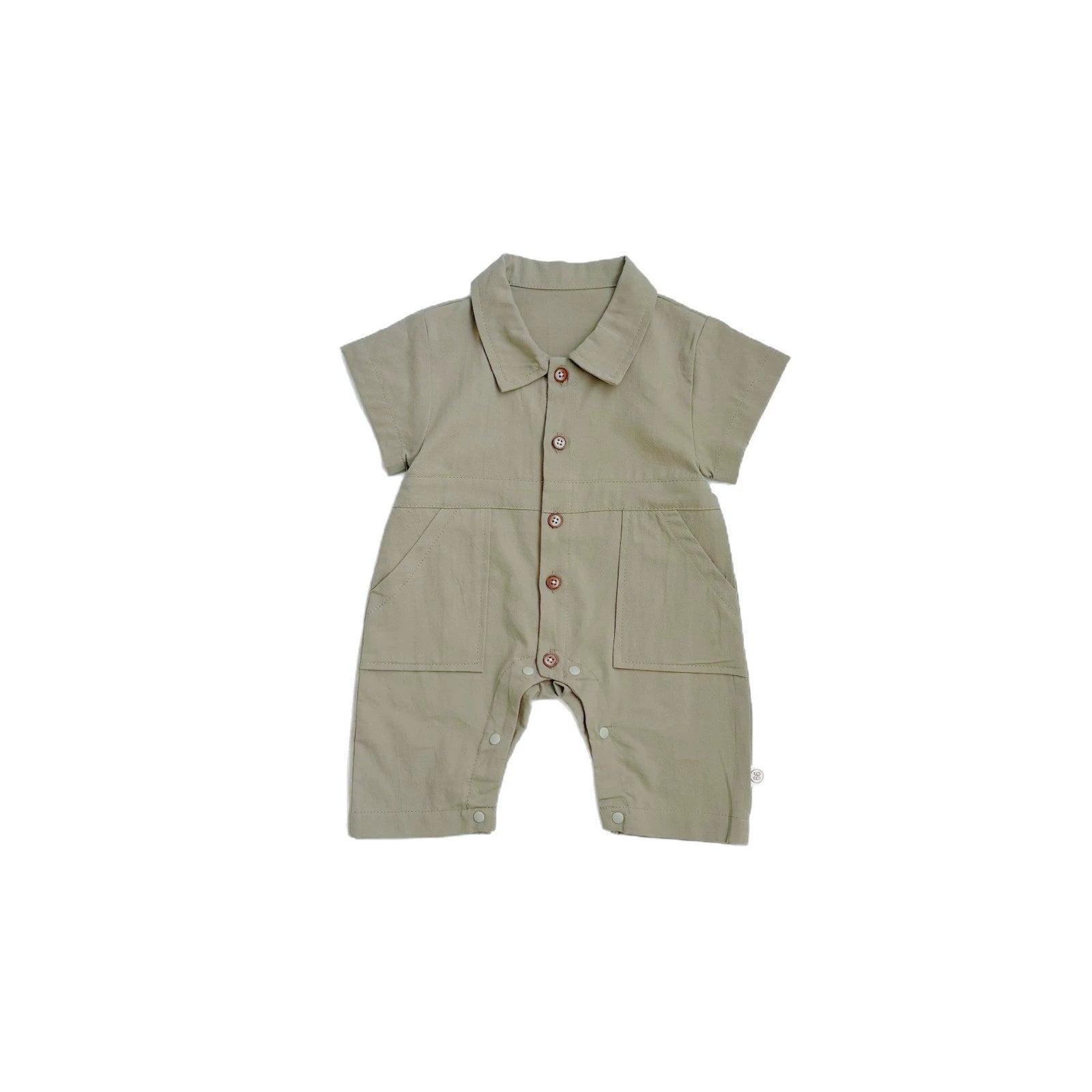 Summer Arrival Baby Boys Casual Solid Color Single Breasted Short Sleeves Rompers, MyKids-USA®, Baby One-Pieces, MyKids-USA - Size/Age - 66 (3-6M) - Color - Green -  -  - TR2504271554-A