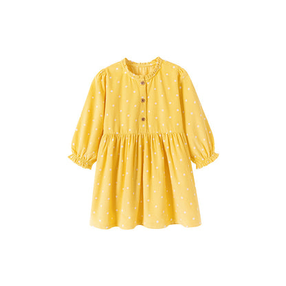 Autumn and Spring Arrival Princess Dots Pattern Long Sleeves Corduroy Dress for Stylish Girls, MyKids-USA®, Baby & Toddler Dresses, MyKids-USA -  -  -  -  -  -  - 