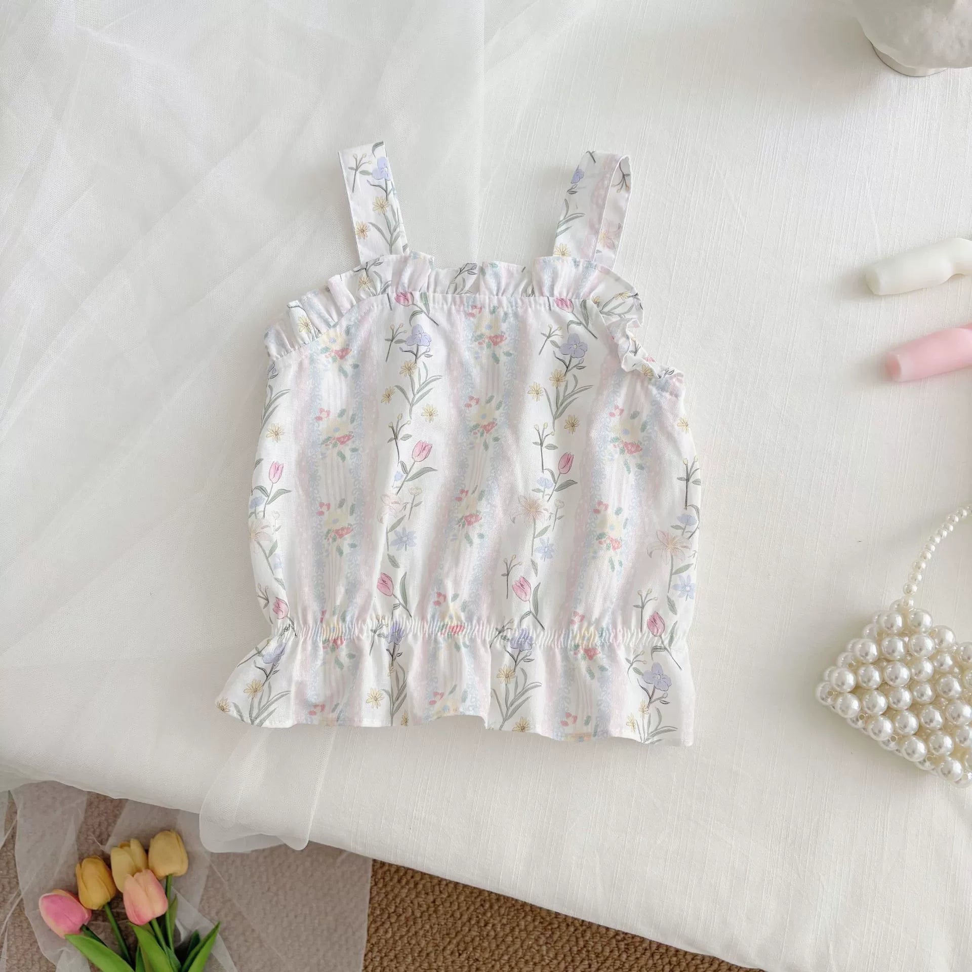 Summer Hot Selling Baby Girls Sleeveless Flowers Pattern Vest and Shorts Clothing Set, MyKids-USA®, Baby & Toddler Outfits, MyKids-USA -  -  -  -  -  -  - 