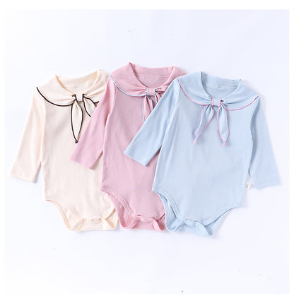 Spring Arrival Baby Girls Long Sleeves Navy Collar Onesies Bodysuits, MyKids-USA®, Baby One-Pieces, MyKids-USA -  -  -  -  -  -  - 