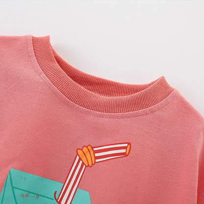 Autumn and Spring Arrival Cartoon Pattern Long Sleeves Pullover for Stylish Girls, MyKids-USA®, Sweatshirts, MyKids-USA -  -  -  -  -  -  - 