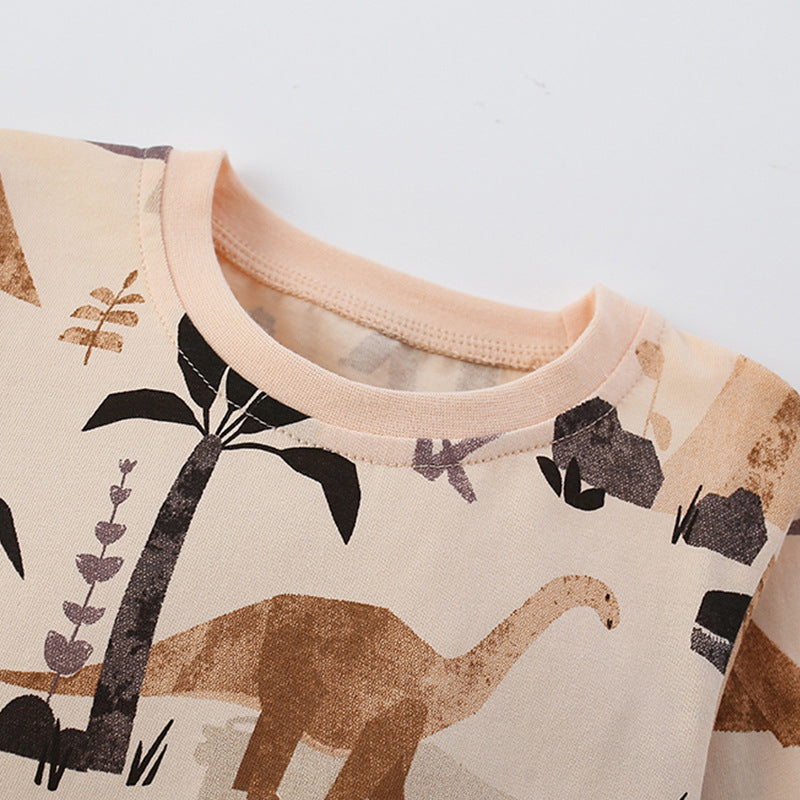 Autumn and Spring Arrival Dinosaurs Cartoon Pattern Long Sleeves Top for Boys, MyKids-USA®, Shirts, MyKids-USA -  -  -  -  -  -  - 