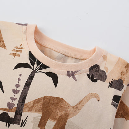 Autumn and Spring Arrival Dinosaurs Cartoon Pattern Long Sleeves Top for Boys, MyKids-USA®, Shirts, MyKids-USA -  -  -  -  -  -  - 