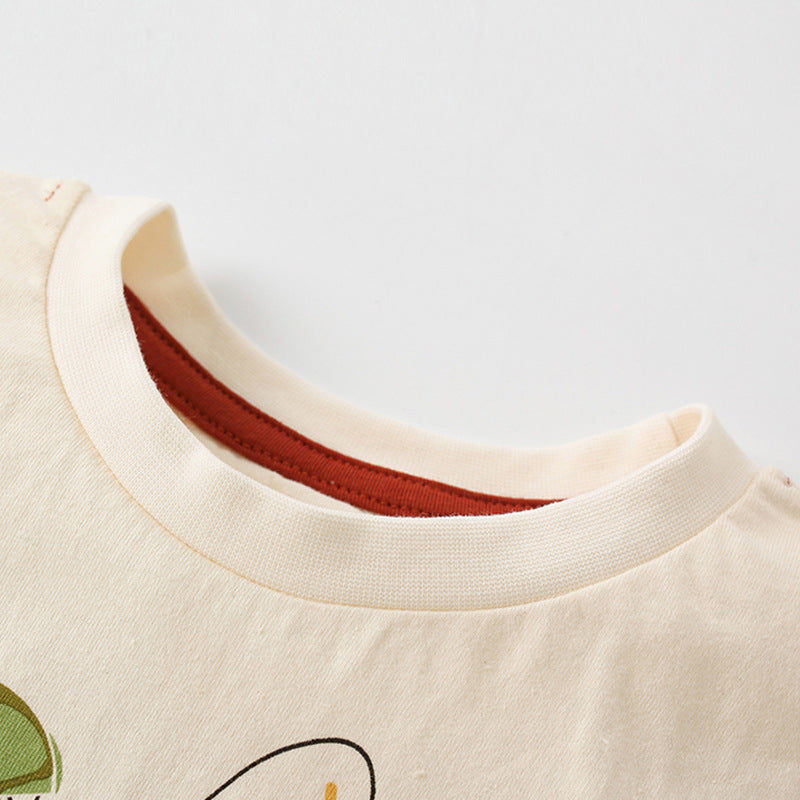 Summer Boys’ Dinosaur and Lion Cartoon Pattern T-shirt in European and American Style, MyKids-USA®, Baby & Toddler Tops, MyKids-USA -  -  -  -  -  -  - 