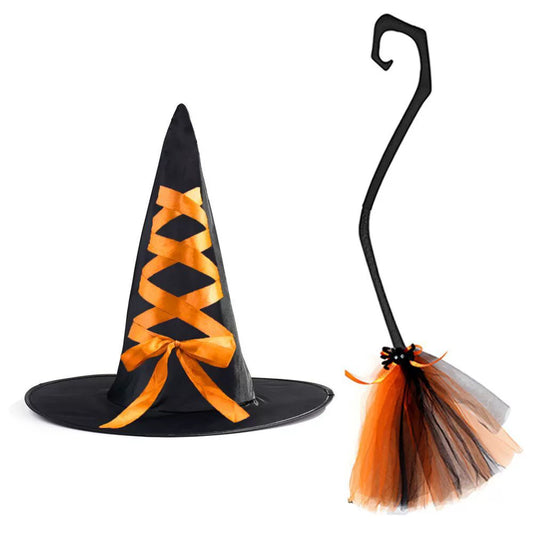 Arrival Dark Halloween Essential: Girls’ Witch Wand and Hat Set for Spooky Costume, MyKids-USA®, Costume Accessories, MyKids-USA - Size/Age - Average - Color - Yellow -  -  - TR2508202001-G.