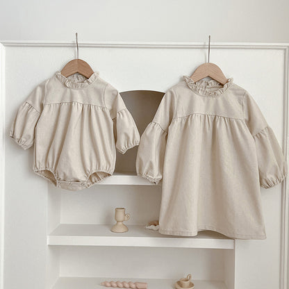 Solid Color Fashion Simple Style Dress & Onesie