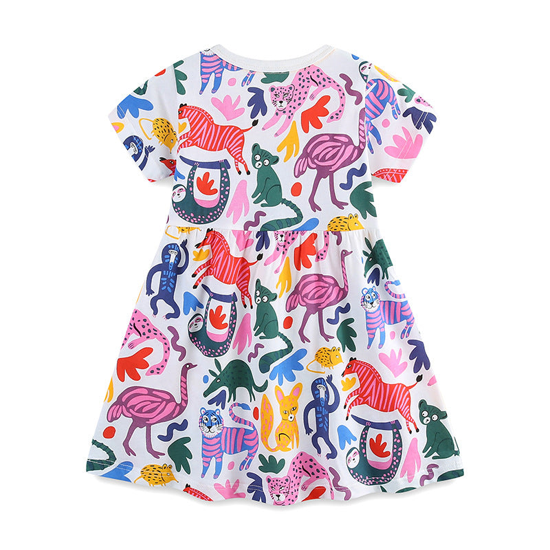 Summer Pure Cotton Cute Various Cartoon Animals Pattern Sleeveless Dress for Stylish Girls, MyKids-USA®, Baby & Toddler Dresses, MyKids-USA -  -  -  -  -  -  - 