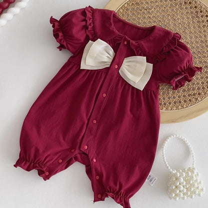 Summer Arrival Baby Girls Cute Short Sleeves Color Patchwork Rompers, MyKids-USA®, Baby One-Pieces, MyKids-USA -  -  -  -  -  -  - 