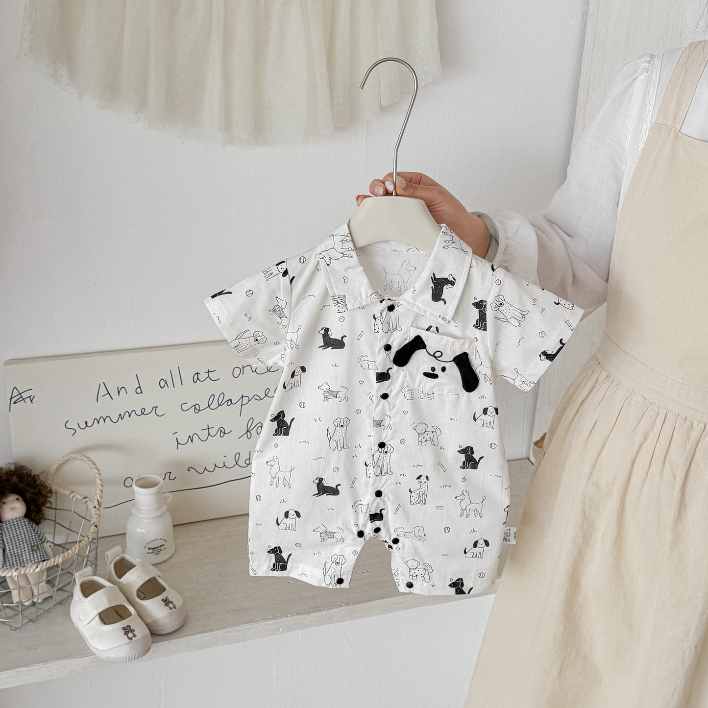 Summer Arrival Baby Boys Short Sleeves Cartoon Rompers Bodysuits, MyKids-USA®, Baby & Children's One-Pieces, MyKids-USA - Size/Age - 66 (3-6M) - Color - White -  -  - TR2605242349-A.