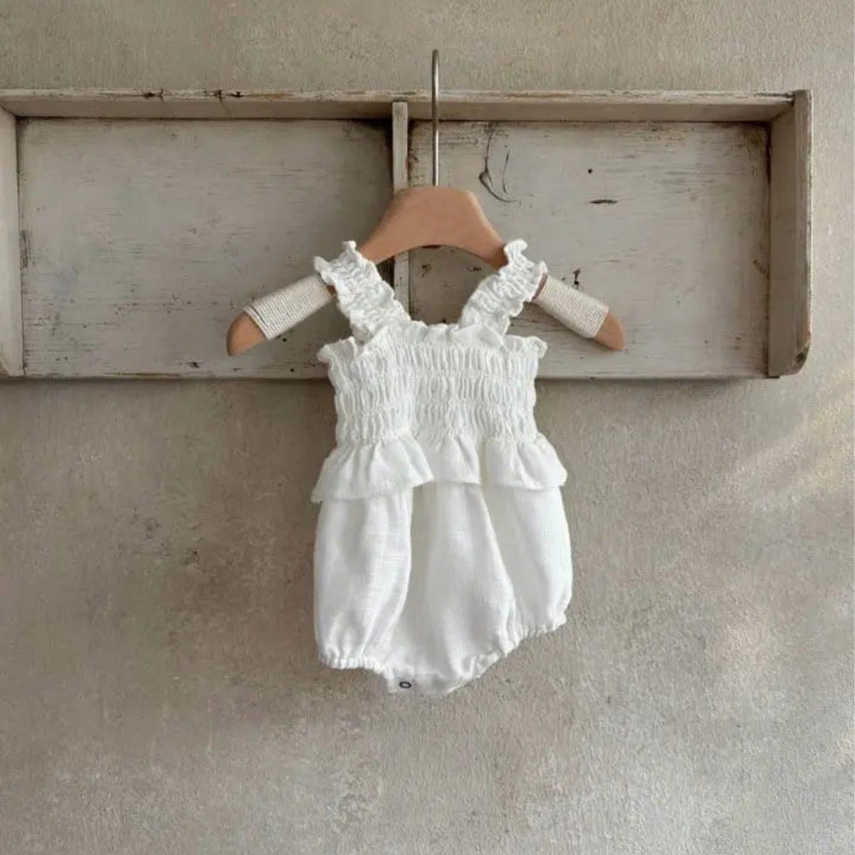 Summer Hot Selling Baby Kids Girls Sleeveless Pleated Design Princess Onesies, MyKids-USA®, Baby One-Pieces, MyKids-USA - Size/Age - 66 (3-6M) - Color - Beige -  -  - TR2505212259-A