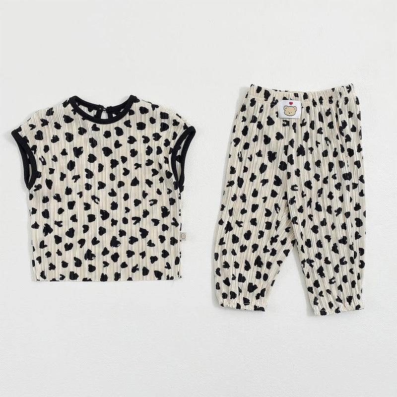 Arrival Summer Baby Kids Girls Sleeveless Hearts Pattern Vest and Pants Clothing Set, MyKids-USA®, Baby & Children's Outfits, MyKids-USA - Size/Age - 73 (6-9M) - Color - White -  -  - TR2605232216-B.