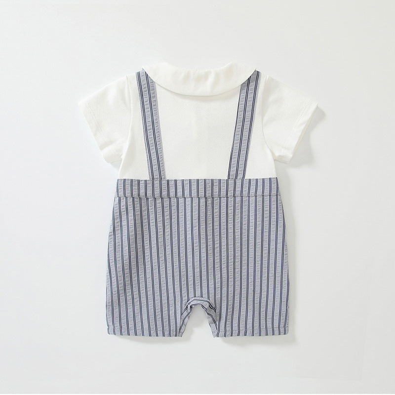 Summer Arrival Baby Boys Short Sleeves Cute Striped Overalls Pattern Rompers, MyKids-USA®, Baby One-Pieces, MyKids-USA -  -  -  -  -  -  - 