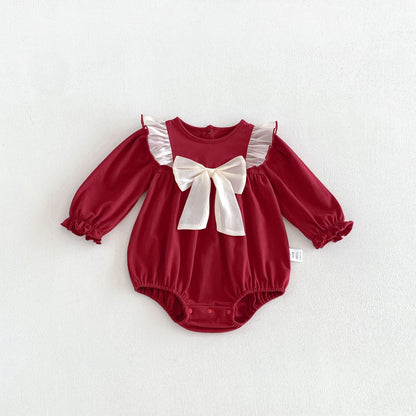 MyKids-USA® Autumn Arrival Baby Girls Long Sleeves Color Patchwork Bodysuit