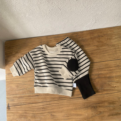 MyKids-USA® Spring and Autumn Baby Kids Unisex Long Sleeves Striped Pattern Top and Pants Clothing Set