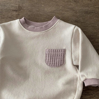 Arrival Autumn and Spring Baby Unisex Simple Color Patchwork Long Sleeves Pocketed Bodysuit, MyKids-USA®, Bodysuits, MyKids-USA - Size/Age - 66 (3-6M) - Color - Beige -  -  - TR2601222156-A.