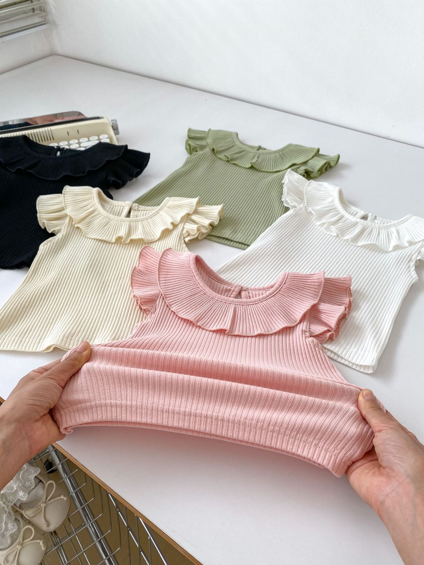 Summer Collection: Girls’ Fly Sleeves Ruffle Collar Solid Color Top, MyKids-USA®, Baby & Toddler Tops, MyKids-USA -  -  -  -  -  -  - 