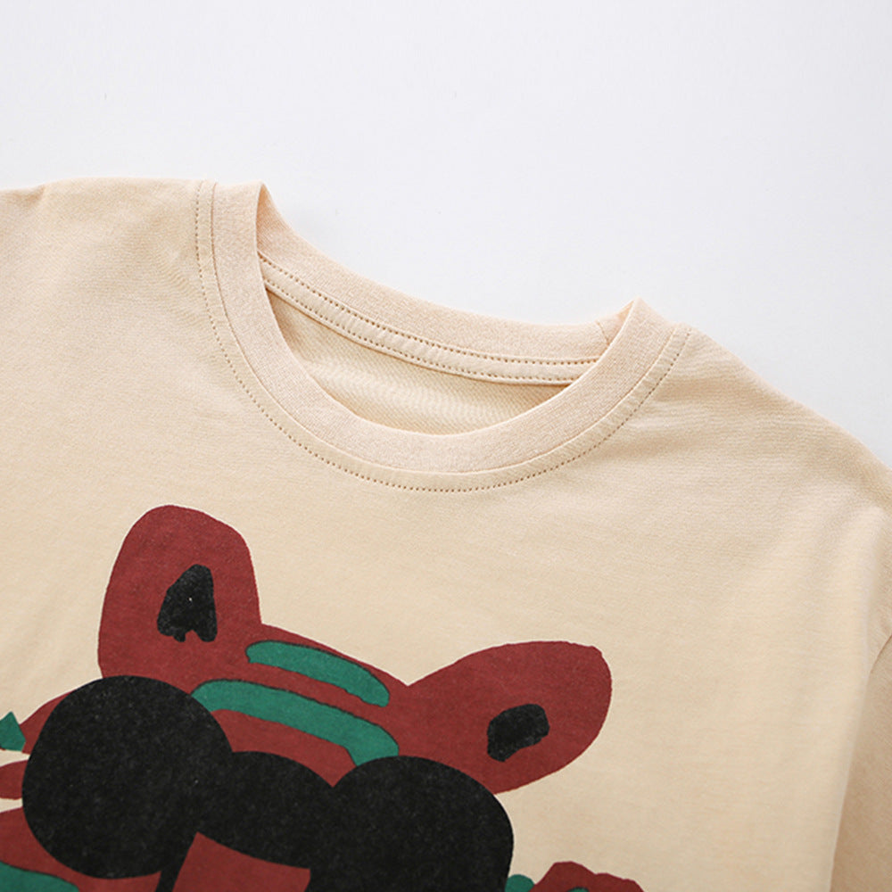 Summer Hot Selling Baby Kids Boys Short Sleeves Cartoon Animals Pattern T-shirt and Plain Shorts Clothing Set, MyKids-USA®, Baby & Toddler Outfits, MyKids-USA -  -  -  -  -  -  - .