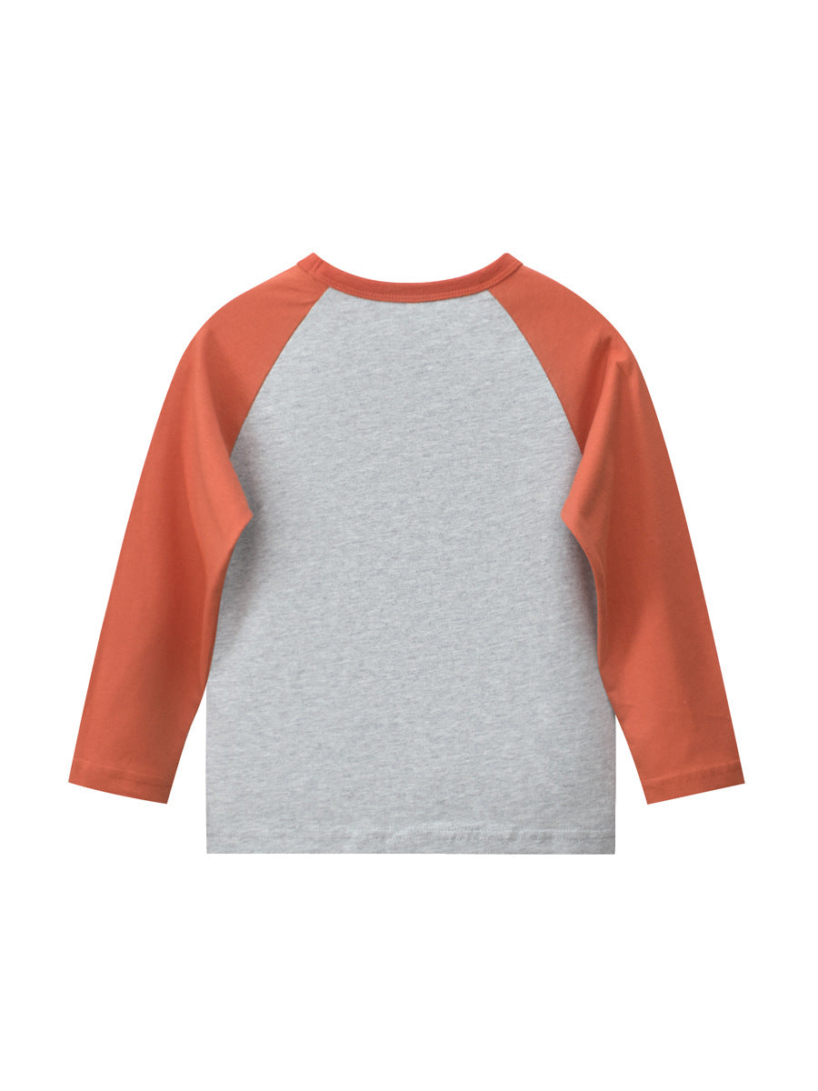 Autumn Baby Boys Cartoon Print Color Patchwork Long Sleeves Crew Neck Base Top Shirt, MyKids-USA®, Baby & Toddler Outerwear, MyKids-USA -  -  -  -  -  -  - 
