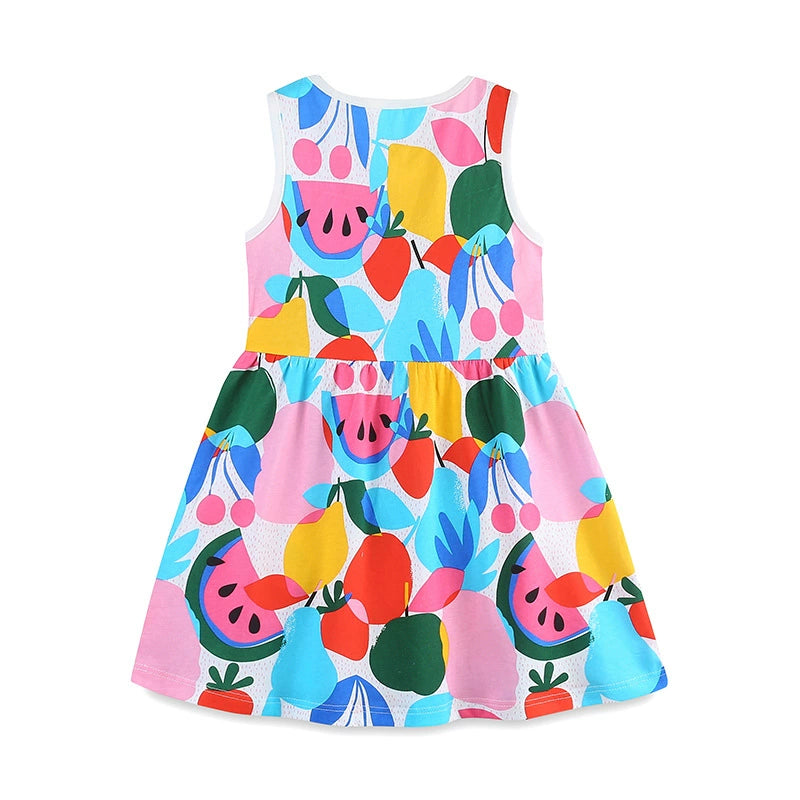 Summer Hot Selling Colorful Fruits Pattern Sleeveless Dress for Stylish Girls, MyKids-USA®, Baby & Toddler Dresses, MyKids-USA -  -  -  -  -  -  - 