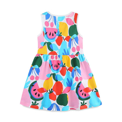 Summer Hot Selling Colorful Fruits Pattern Sleeveless Dress for Stylish Girls, MyKids-USA®, Baby & Toddler Dresses, MyKids-USA -  -  -  -  -  -  - 