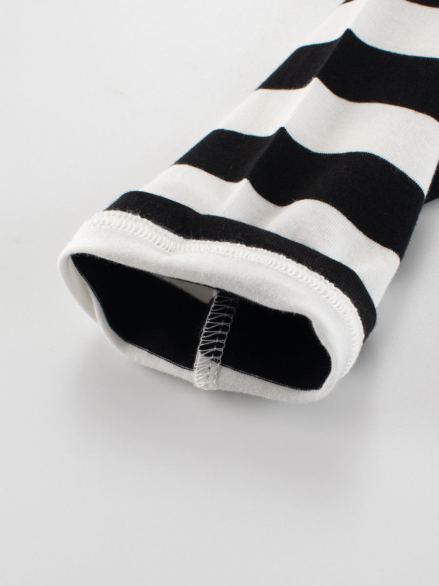 Autumn Baby Kids Boys Letters and Cartoon Print Striped Long Sleeves Crew Neck Color Patchwork Top Shirt, MyKids-USA®, Baby & Toddler Tops, MyKids-USA -  -  -  -  -  -  - 