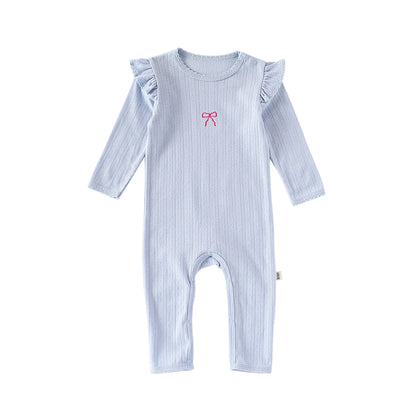 Autumn Arrival Baby Unisex Long Sleeves Casual Simple Pattern Rompers, MyKids-USA®, Baby One-Pieces, MyKids-USA - Size/Age - 66 (3-6M) - Color - Light Blue -  -  - TR2508282302-B