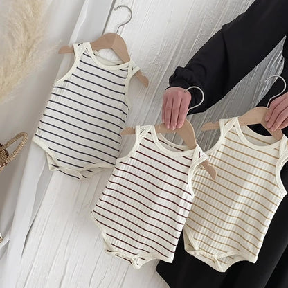 Hot Selling Summer Baby Kids Unisex Striped Pattern Sleeveless Onesies, MyKids-USA®, Baby One-Pieces, MyKids-USA -  -  -  -  -  -  - 