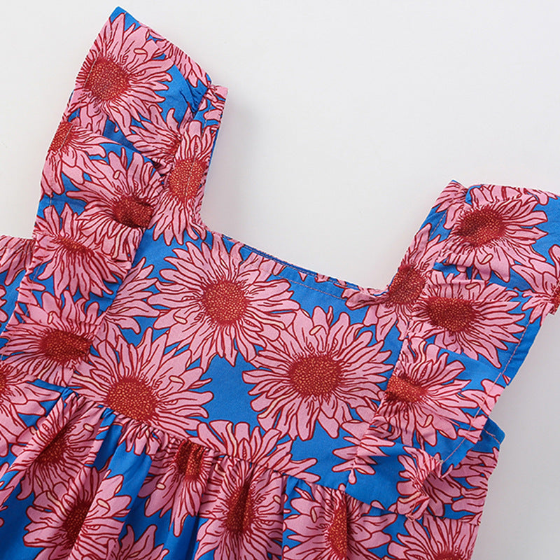 Summer Arrival Flowers Pattern Sleeveless Square Neck Dress for Stylish Girls, MyKids-USA®, Baby & Toddler Dresses, MyKids-USA -  -  -  -  -  -  - 