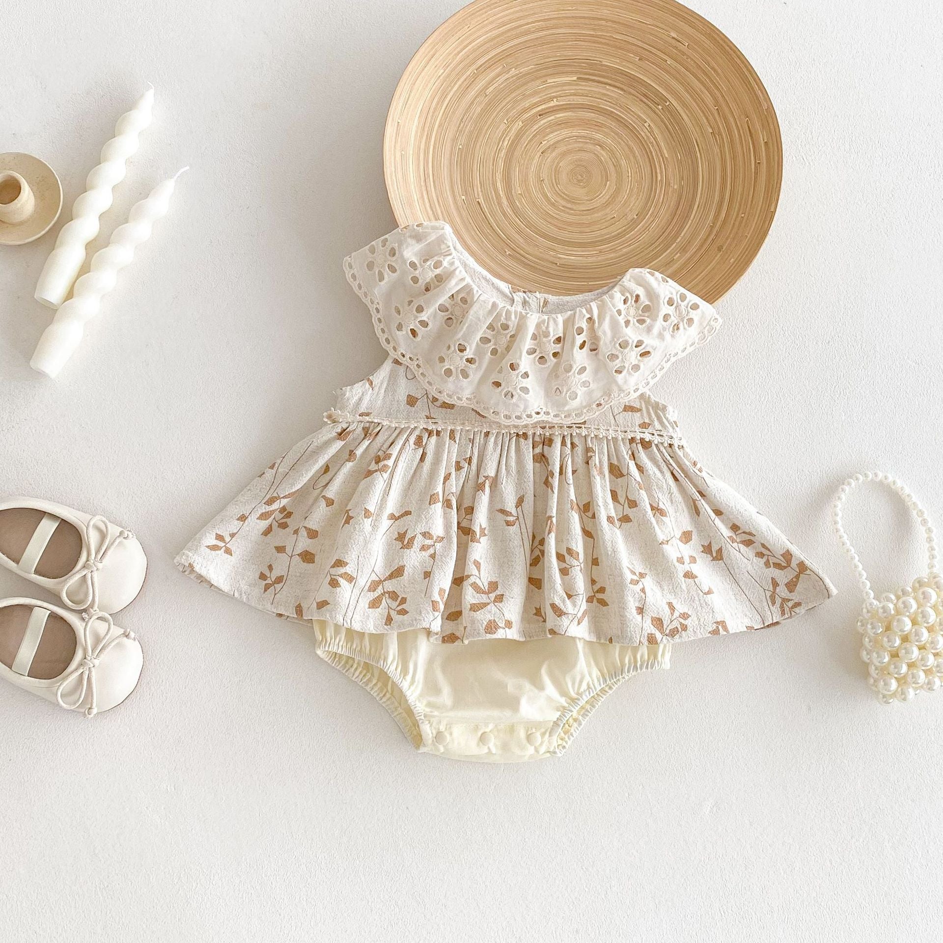 Summer Arrival Baby Girls Casual Sleeveless Leaves Pattern Dress Design Onesies, MyKids-USA®, Baby One-Pieces, MyKids-USA -  -  -  -  -  -  - 