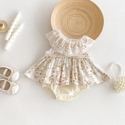 Summer Arrival Baby Girls Casual Sleeveless Leaves Pattern Dress Design Onesies, MyKids-USA®, Baby One-Pieces, MyKids-USA -  -  -  -  -  -  - 