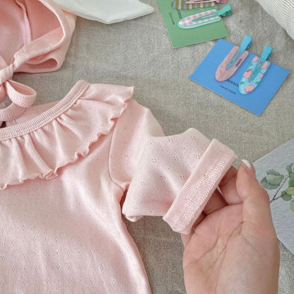 Autumn Arrival Baby Girls Long Sleeves Pink Onesies with Rabbit Hat, MyKids-USA®, Baby One-Pieces, MyKids-USA -  -  -  -  -  -  - 