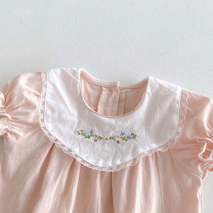 Summer Arrival Baby Girls Color Patchwork Flowers Embroidered Short Sleeves Onesies, MyKids-USA®, Baby One-Pieces, MyKids-USA -  -  -  -  -  -  - 