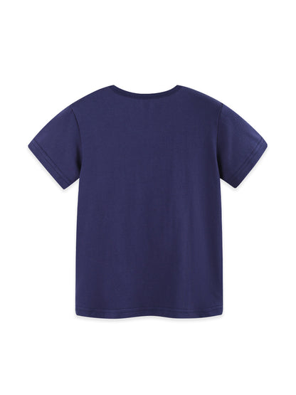 Summer Arrival Girls’ Apple Pattern Short Sleeves T-shirt in European and American Style