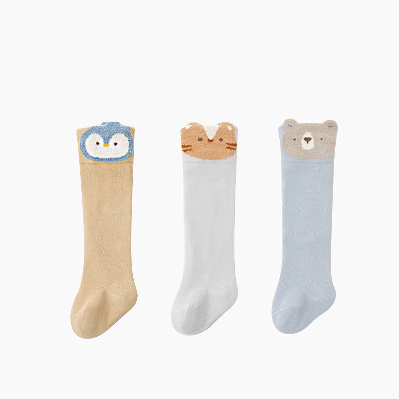 Autumn and Spring Baby Boys and Girls Cute Cartoon Pattern Socks 1 Lot=3-Pair Set, MyKids-USA®, Baby & Toddler Socks & Tights, MyKids-USA - Size/Age - XS (0-6M) - Color - Light Blue -  -  - TR2601241623-E.