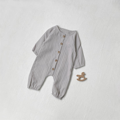 MyKids-USA® Autumn Arrival Baby Kids Long Sleeves Letters Embroidered Solid Color Rompers