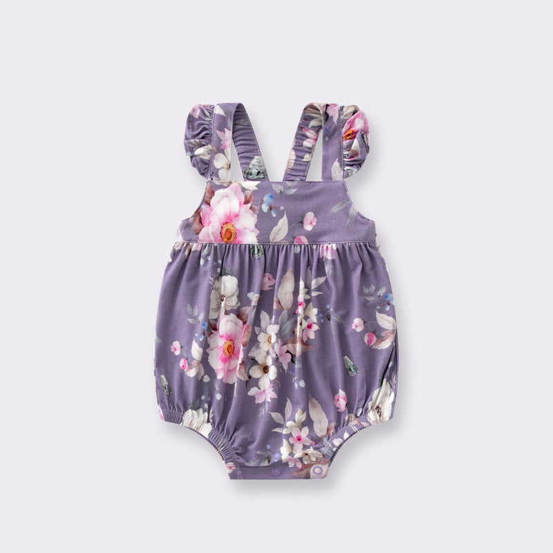 Summer Arrival Baby Girls Sleeveless Floral Bodysuit