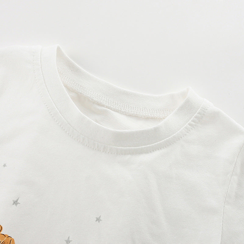 Summer Baby Kids Fairy Cartoon Pattern T-shirt and Pink Shorts Clothing Set for Girls, MyKids-USA®, Baby & Toddler Outfits, MyKids-USA -  -  -  -  -  -  - 