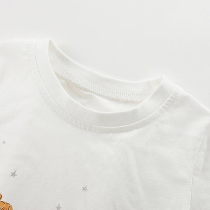 Summer Baby Kids Fairy Cartoon Pattern T-shirt and Pink Shorts Clothing Set for Girls, MyKids-USA®, Baby & Toddler Outfits, MyKids-USA -  -  -  -  -  -  - 