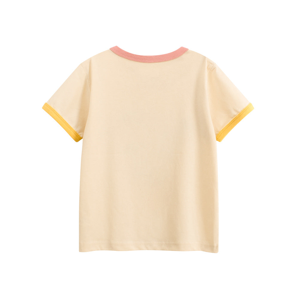 Summer Girls’ Teddy Bear and Letters Print T-shirt in European and American Style, MyKids-USA®, Baby & Toddler Tops, MyKids-USA -  -  -  -  -  -  - 