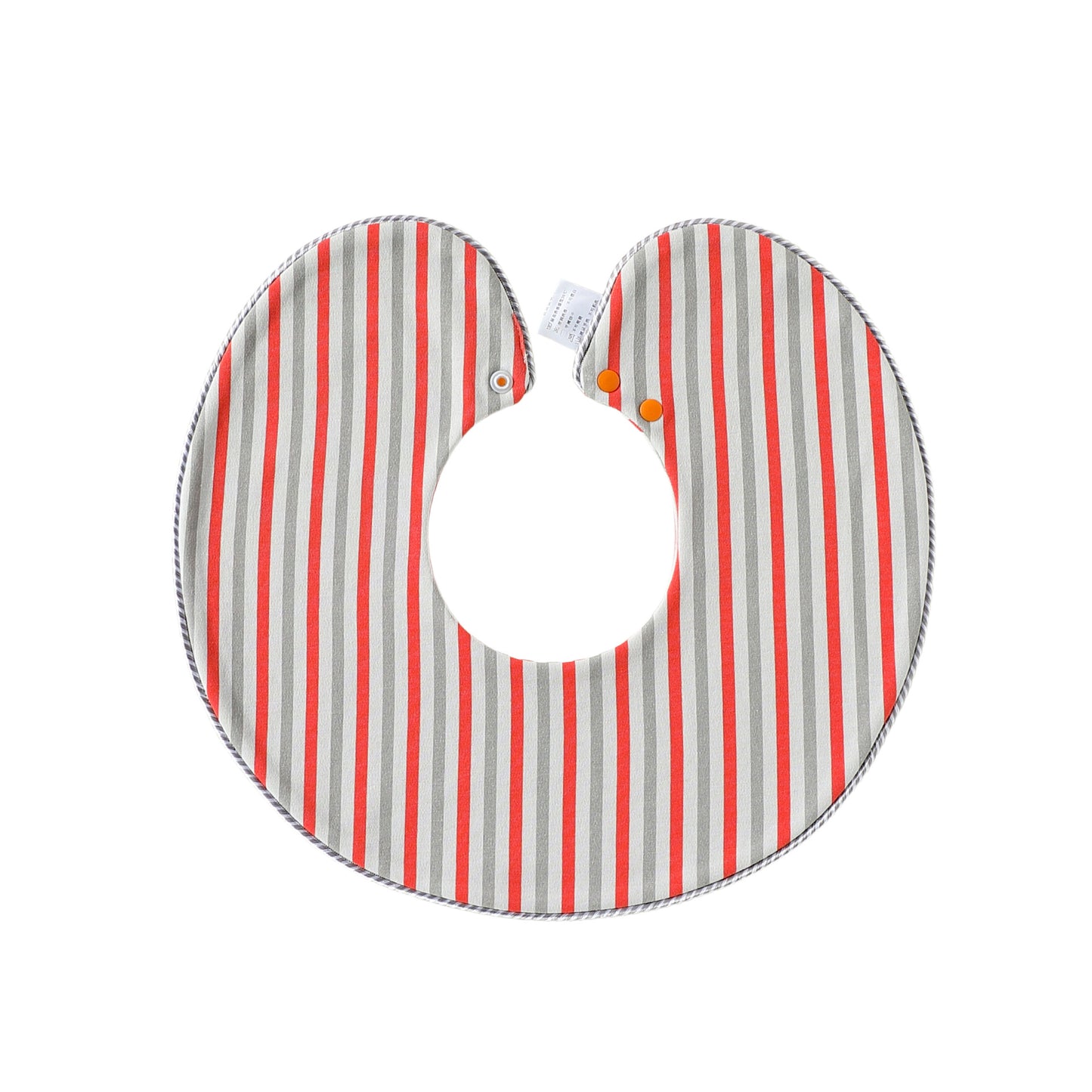 Adorable Striped Pattern Snap-on Round Shaped Bib, MyKids-USA®, Bibs, MyKids-USA - Size/Age - S (0-3Y) - Color - Red -  -  - TR2605142357-E.