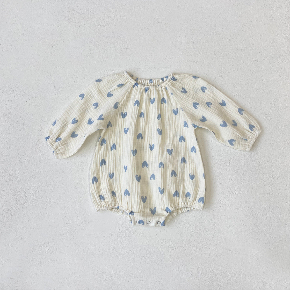 Summer and Autumn Arrival Baby Girls Long Sleeves Hearts Pattern Thin Bodysuit