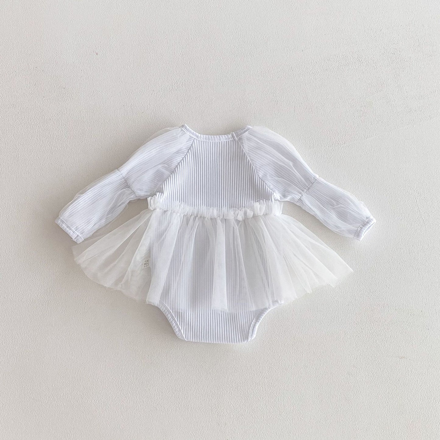 Autumn Arrival Baby Girls Long Sleeves Tulle Patchwork Solid Color Onesies, MyKids-USA®, Baby One-Pieces, MyKids-USA - Size/Age - 66 (3-6M) - Color - Beige -  -  - TR2511042358-A