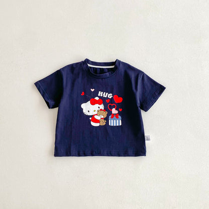 Summer Girls’ Cartoon and Letters Pattern T-shirt in European and American Style, MyKids-USA®, T-Shirts, MyKids-USA - Size/Age - 90 (12-24M) - Color - Blue -  -  - TR2603302348-A.