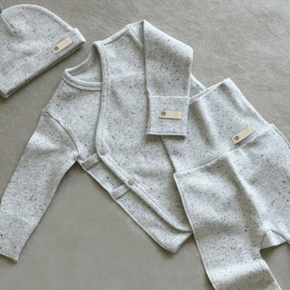 Hot Selling Autumn Baby Kids Long Sleeves Dots Pattern Top Pants with Hat Set