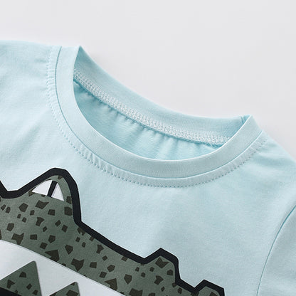 Summer Baby Kids Cartoon Crocodiles Pattern T-shirt and Shorts Casual Clothing Set for Boys, MyKids-USA®, Baby & Toddler Outfits, MyKids-USA -  -  -  -  -  -  - 