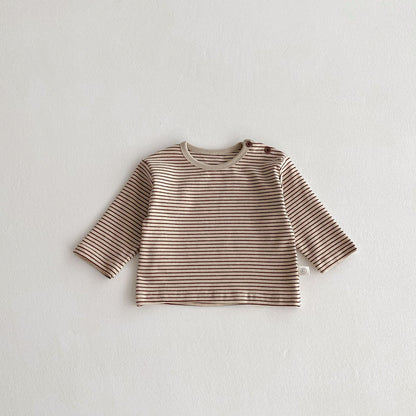 Autumn Arrival Baby Unisex Striped Pattern Long Sleeves Top, MyKids-USA®, Shirts, MyKids-USA - Size/Age - 73 (6-9M) - Color - Coffee -  -  - TR2509152305-B