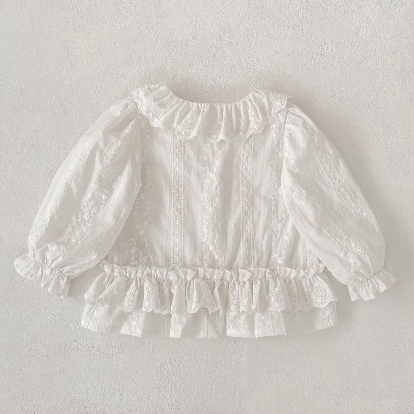 MyKids-USA® Arrival Autumn Baby Kids Girls Long Sleeves Flowers Pattern Embroidered Shirt