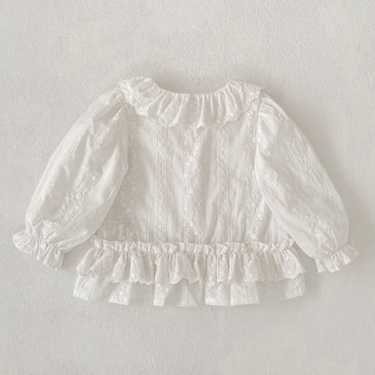 MyKids-USA® Arrival Autumn Baby Kids Girls Long Sleeves Flowers Pattern Embroidered Shirt