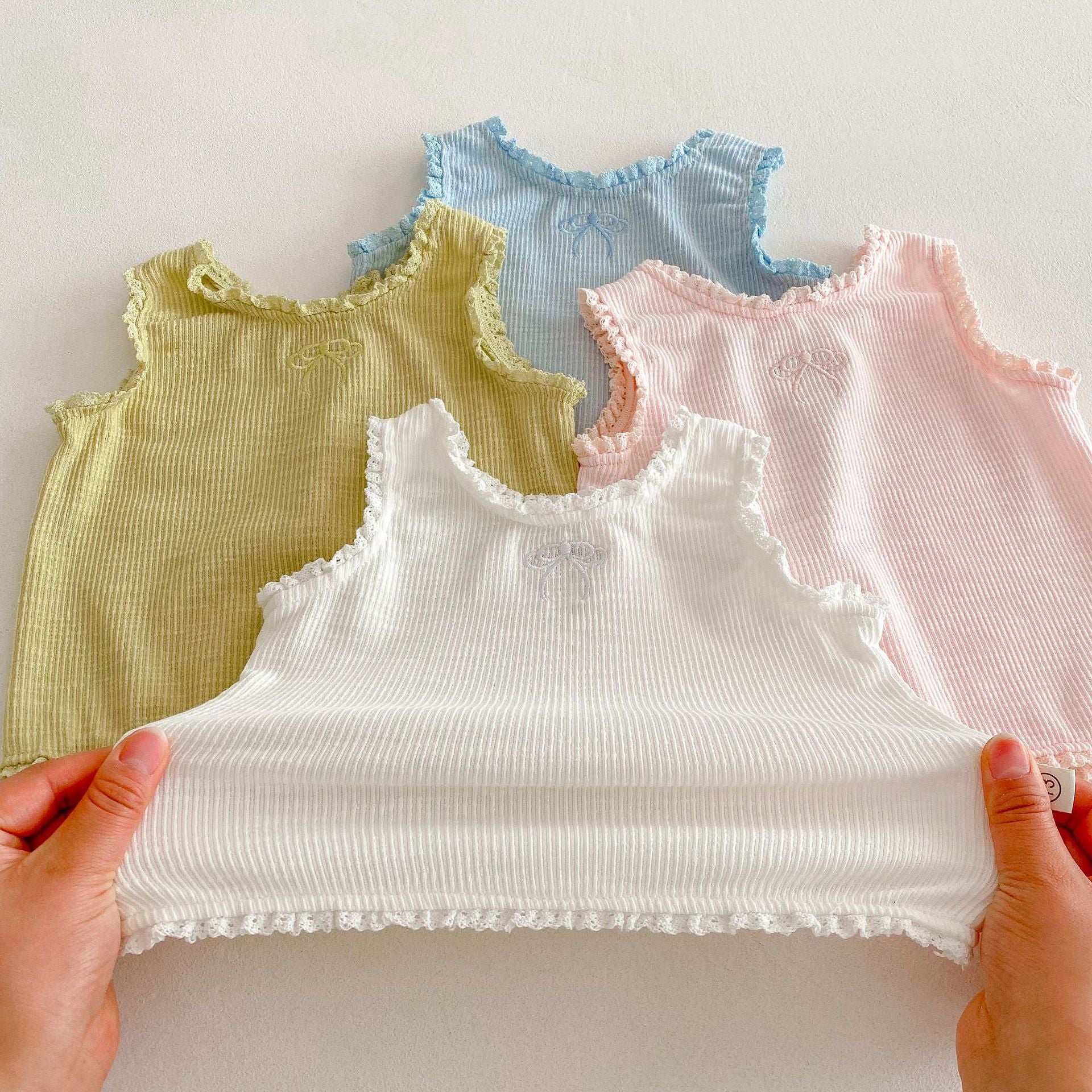 Summer Hot Selling Baby Girls Sleeveless Solid Color Butterfly-bow Embroidered Vest and Plain Shorts Clothing Set, MyKids-USA®, Baby & Toddler Outfits, MyKids-USA -  -  -  -  -  -  - 