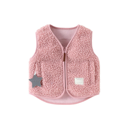 Arrival Spring and Autumn Baby Kids Unisex Fleece-Lined Sleeveless V Neck Vest